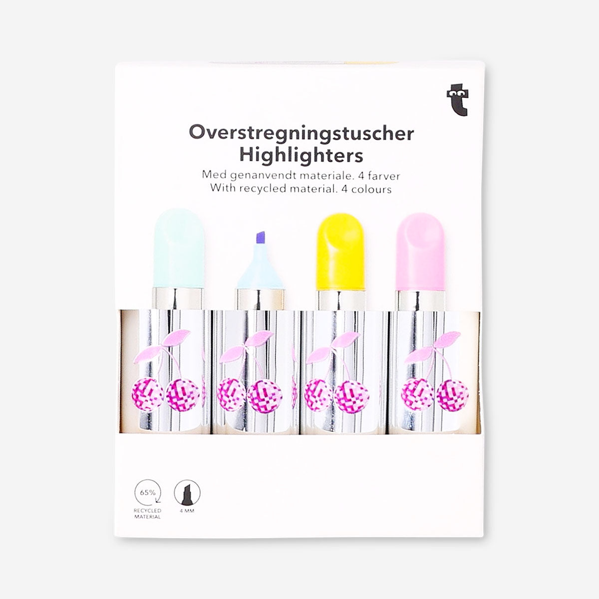 Highlighters in silver cases - 4 pcs