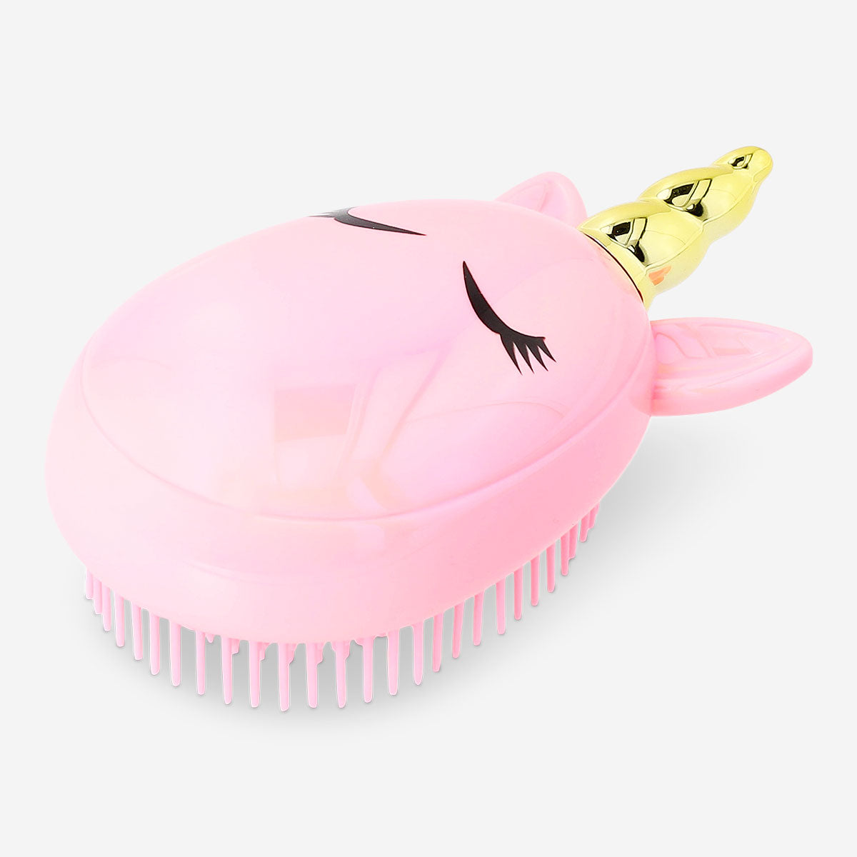 Flying Tiger Copenhagen unicorn hairbrush with colorful bristles and ergonomic handle for personal hair care.
