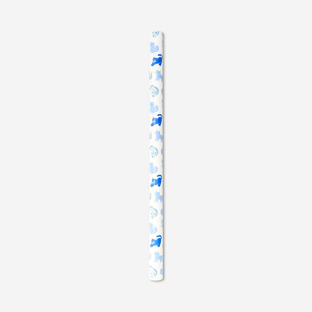 Blue cats wrapping paper, 400 cm roll from Flying Tiger Copenhagen, with playful cat illustrations for office or gift wrapping.