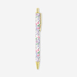 Flying Tiger Copenhagen ballpoint pen with a colorful flower design, ideal for office use and everyday writing tasks.
