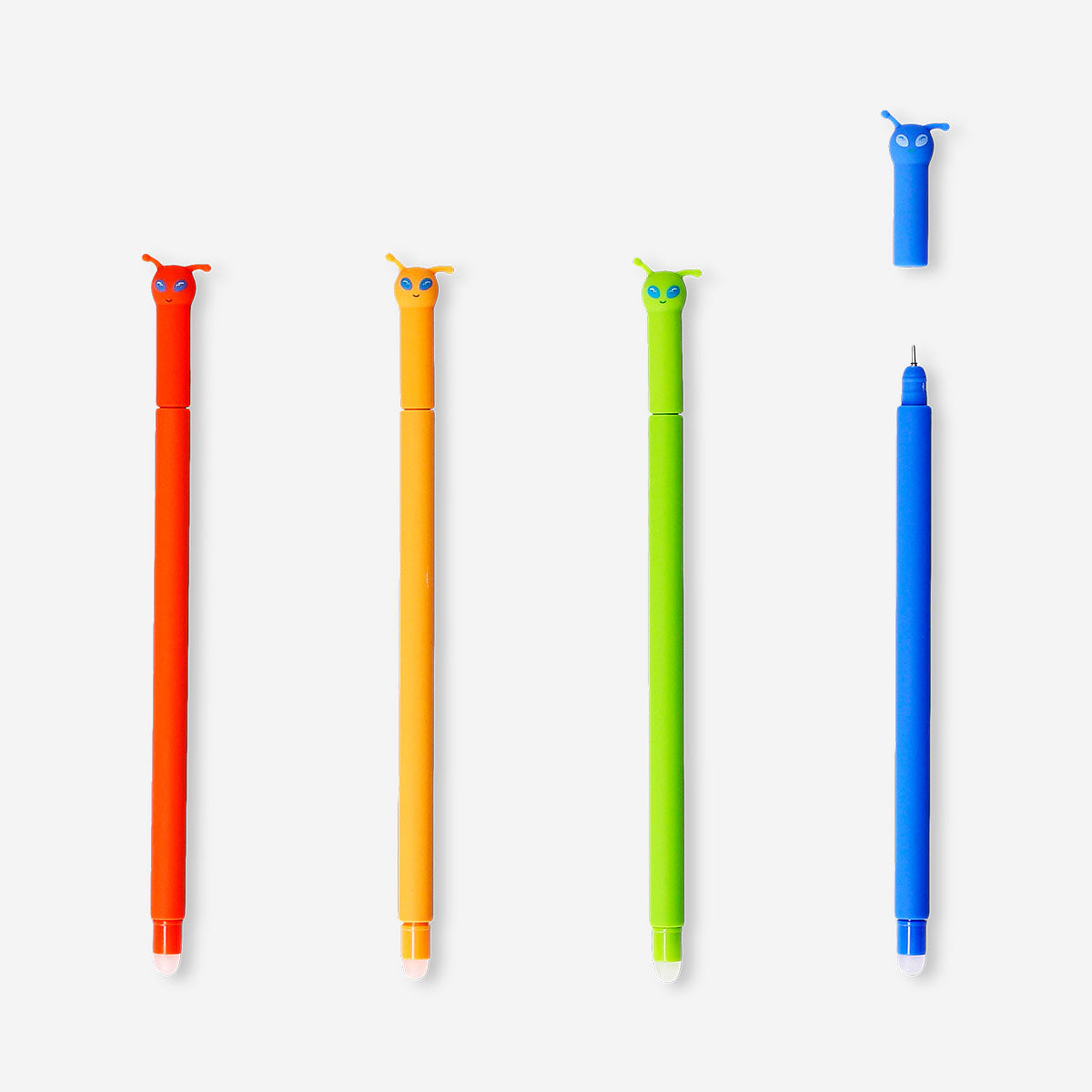 Erasable gel ink pens - Alien toppers - 4 pcs