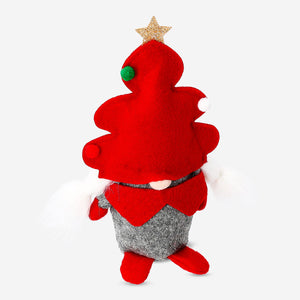 Mini Christmas elf girl figurine, 15 cm tall, Flying Tiger Copenhagen home decor, featuring festive clothing and cheerful expression.