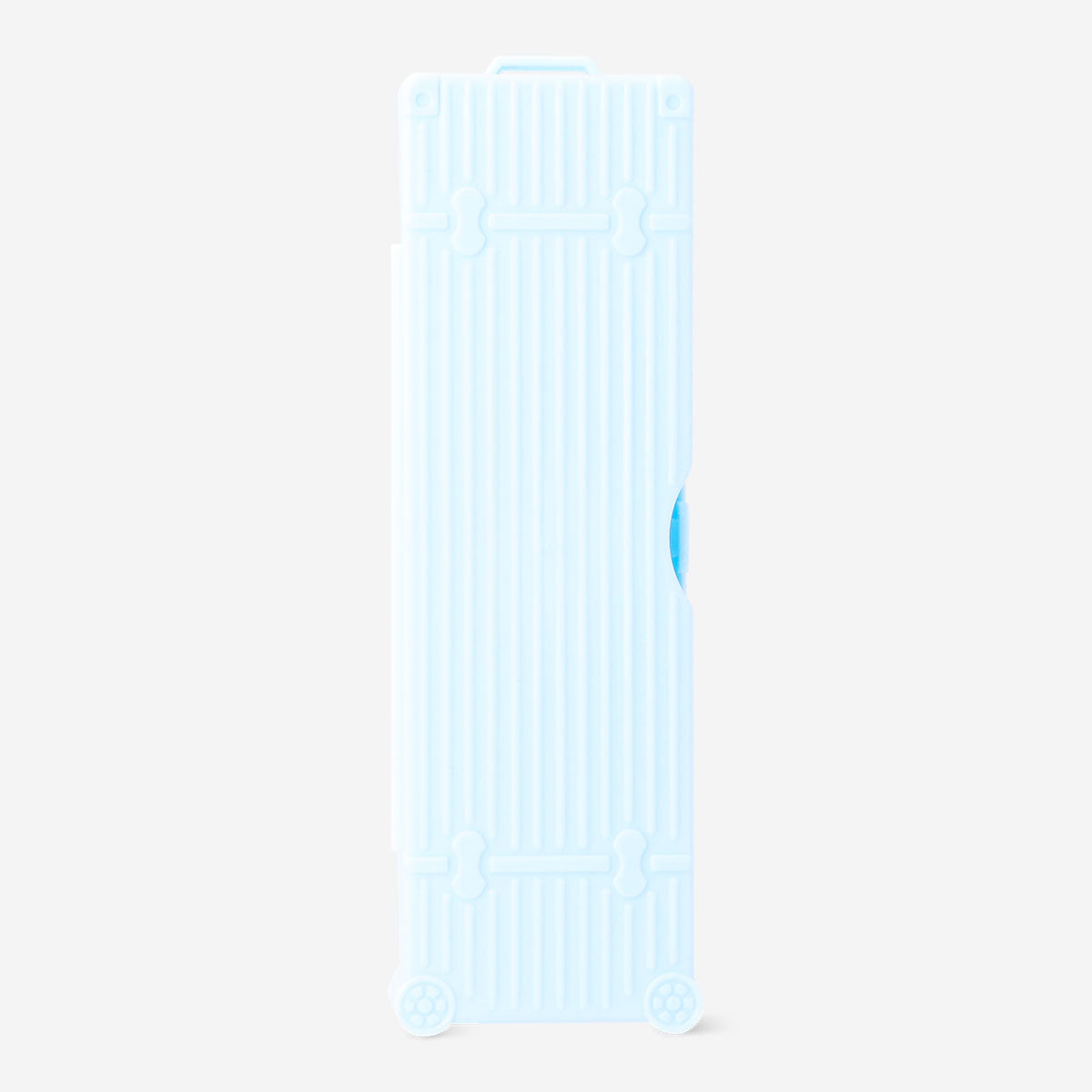 Blue Flying Tiger Copenhagen toothbrush case shaped like a suitcase, perfect for travel and leisure use.
