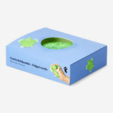 Green turtle press-me toy gadget by Flying Tiger Copenhagen, soft plastic turtle with pressing features and playful design.
