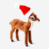 Decorative hanging ornament featuring a deer wearing a Santa hat, perfect for holiday home decor by Flying Tiger Copenhagen