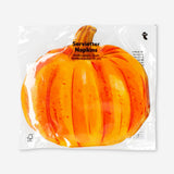 Set of 16 Halloween pumpkin-themed party napkins by Flying Tiger Copenhagen with bright orange pumpkin designs.