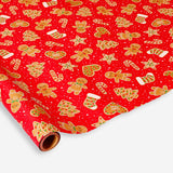 Office craft wrapping paper featuring gingerbread cookies, 400 cm long, by Flying Tiger Copenhagen.