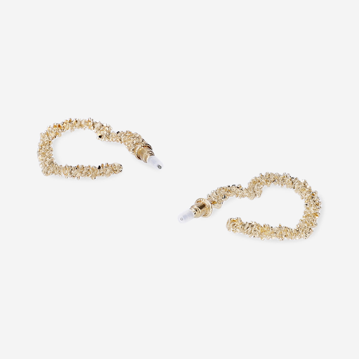 Gold hoop earrings - Big hearts