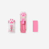 Paw eraser with pencil sharpener