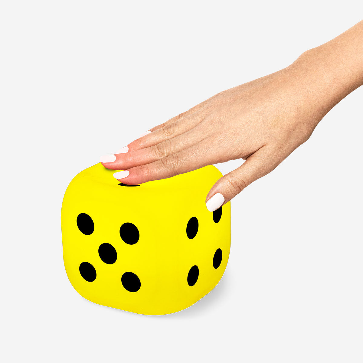 Color-changing dice gadget by Flying Tiger Copenhagen, featuring a cozy lamp design with vibrant light effects.