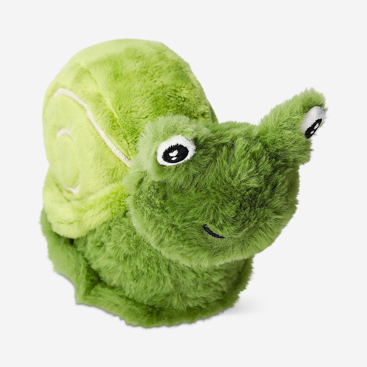 Soft plush Fluffy snail toy from Flying Tiger Copenhagen, featuring a round shell and friendly face, perfect for cuddling.