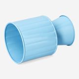 Korotettu sininen metallinen kasviruukku - 11 cm