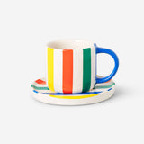 DIY mug with saucer by Flying Tiger Copenhagen, 280 ml ceramic cup with a matching saucer, suitable for crafting and decorating.