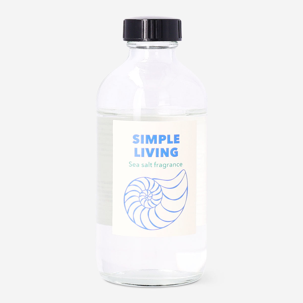 Flying Tiger Copenhagen reed diffuser with sea salt fragrance in a clear glass bottle, ideal for home fragrance and decor.