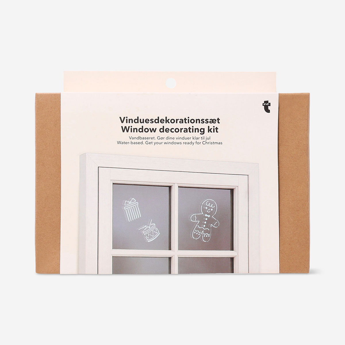 Flying Tiger Copenhagen Christmas window decorating kit with colorful holiday-themed craft ornaments and accessories.