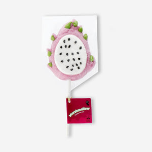 Colorful dragon fruit marshmallow on a stick, a fruity treat from Flying Tiger Copenhagen, ready for snacking or dessert.