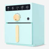 Wooden toy air fryer by Flying Tiger Copenhagen, 20x16 cm, featuring realistic details and a compact size for pretend play.