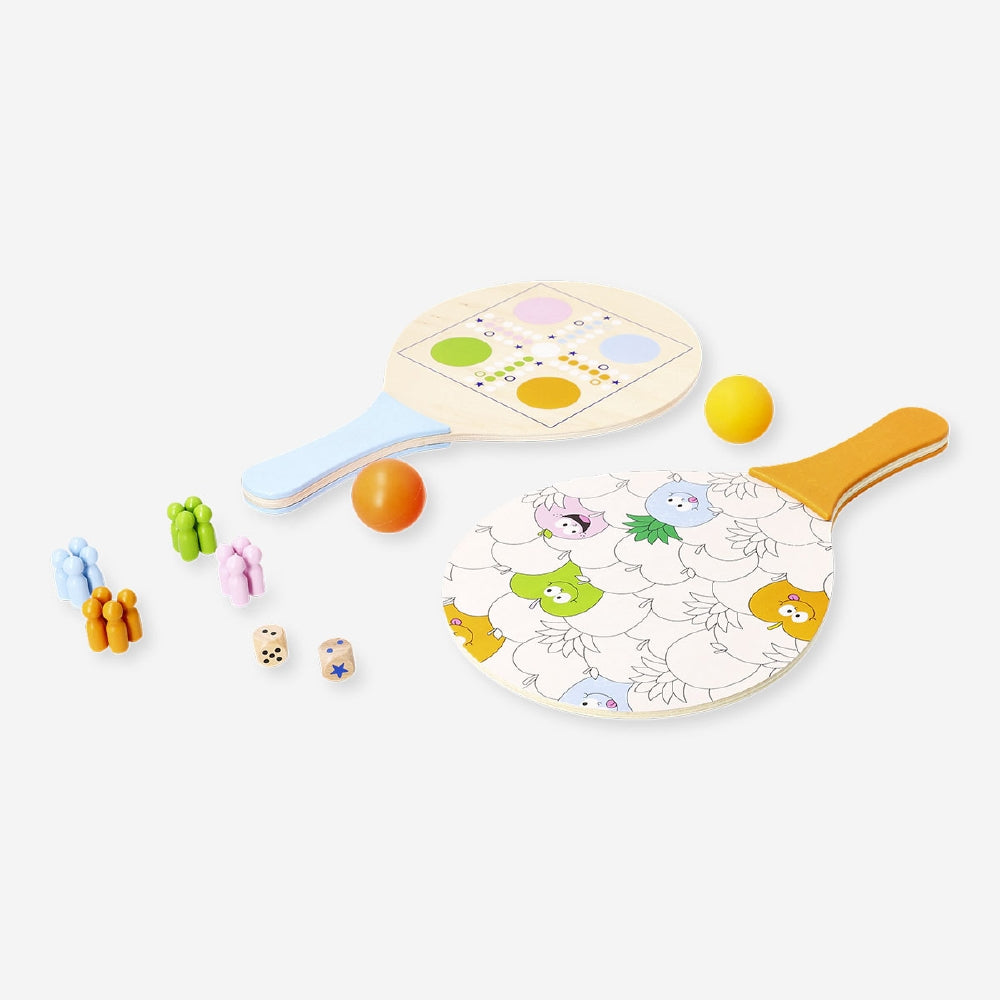 3-in-1 strandspelletjes - Tennis, ludo of slangen en ladders