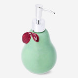 Flying Tiger Copenhagen pear-shaped soap dispenser for home use, with a sleek design and pump top for easy hand soap dispensing.