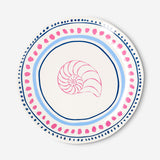 Ceramic kitchen plate with dots and seashell design, 20 cm, by Flying Tiger Copenhagen, showcasing a decorative seaside pattern.