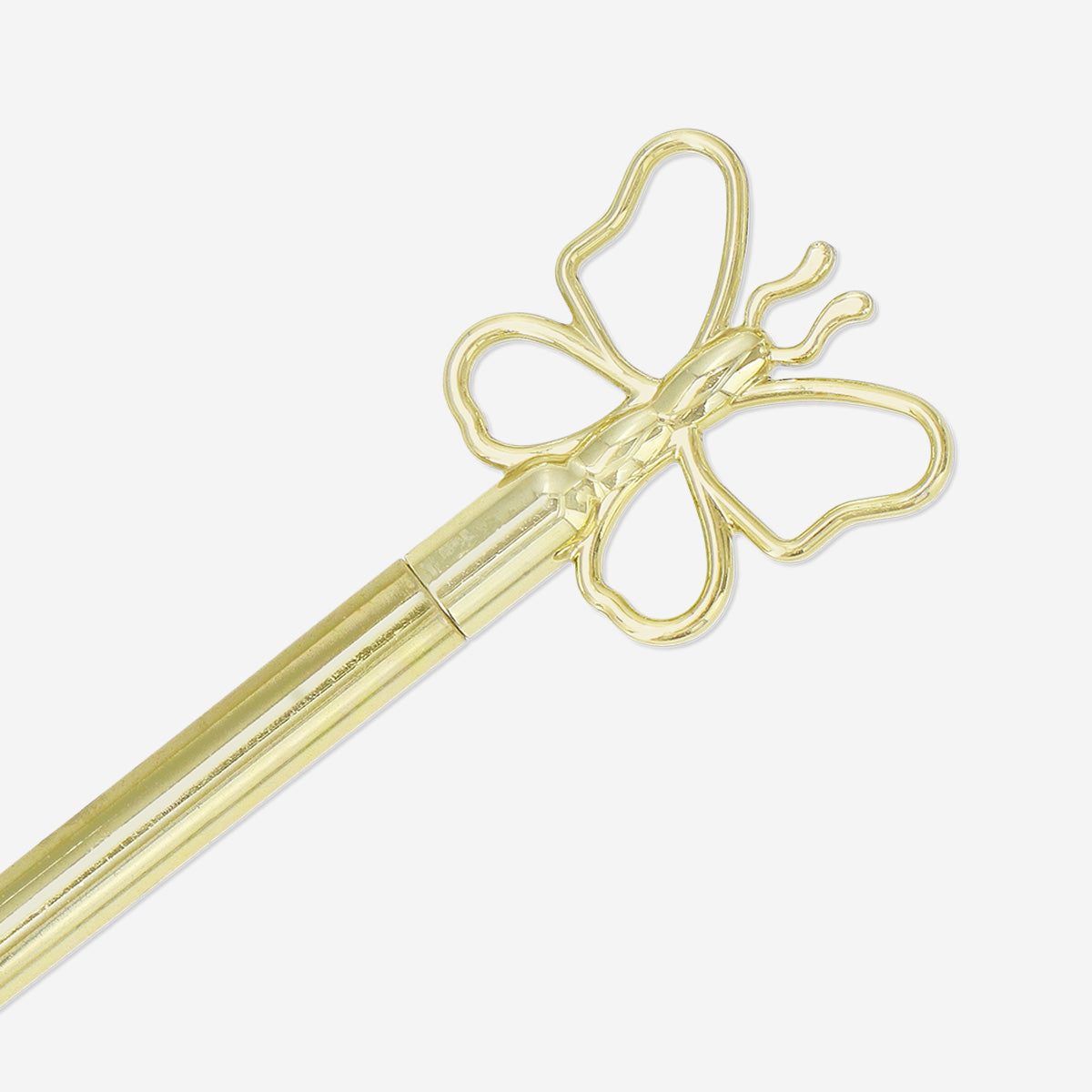 Gold ballpoint pen with butterfly