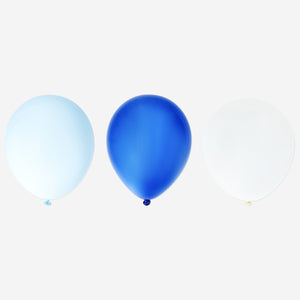 Colorful metallic blue balloons for party decoration, flying tiger Copenhagen metallic balloon mix, vibrant and festive.