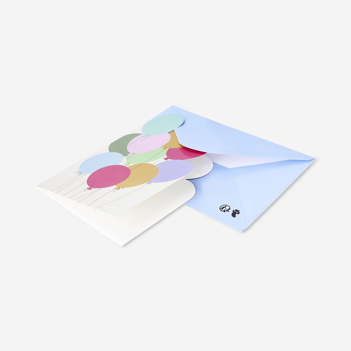 Greetings card with cut out balloons