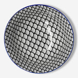 15 cm ceramic bowl with scallop pattern by Flying Tiger Copenhagen, ideal for kitchen use, featuring a decorative design.