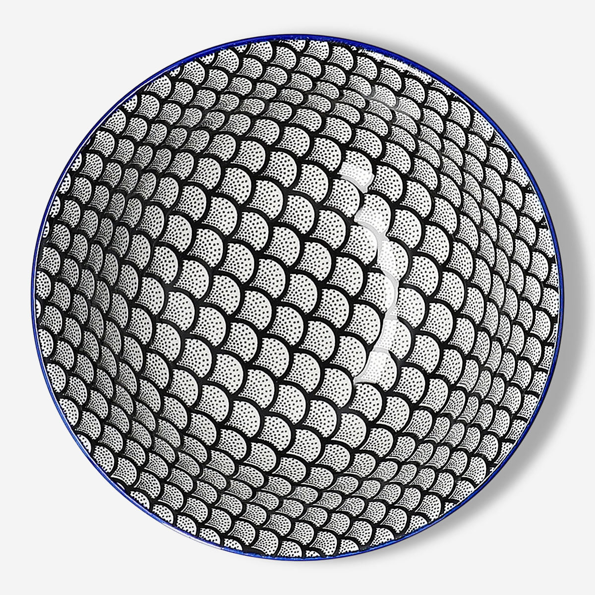 15 cm ceramic bowl with scallop pattern by Flying Tiger Copenhagen, ideal for kitchen use, featuring a decorative design.