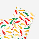 Flying Tiger Copenhagen chili print tablecloth, 140x220 cm, colorful fabric with vibrant chili pepper design for home decor.