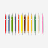 Set of 12 Flying Tiger Copenhagen dual-tip markers with fineliners and stamp tips for office and craft use, colorful and versatile.