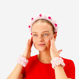 Flying Tiger Copenhagen hairband with accessories for face washing, designed to keep hair away from the face during skincare routines.