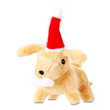 Soft plush dog toy with a festive Christmas hat from Flying Tiger Copenhagen, perfect for holiday cuddles and play.