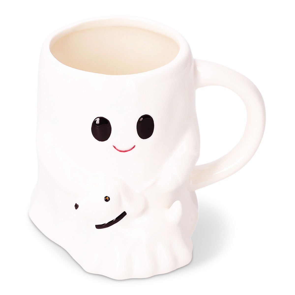 Flying Tiger Copenhagen Ghost mug with dog design, 400 ml kitchen ceramic cup featuring a playful ghost and dog illustration.