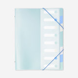 Flying Tiger Copenhagen A4 office document folder with index, black plastic file organizer for paperwork storage and organization.