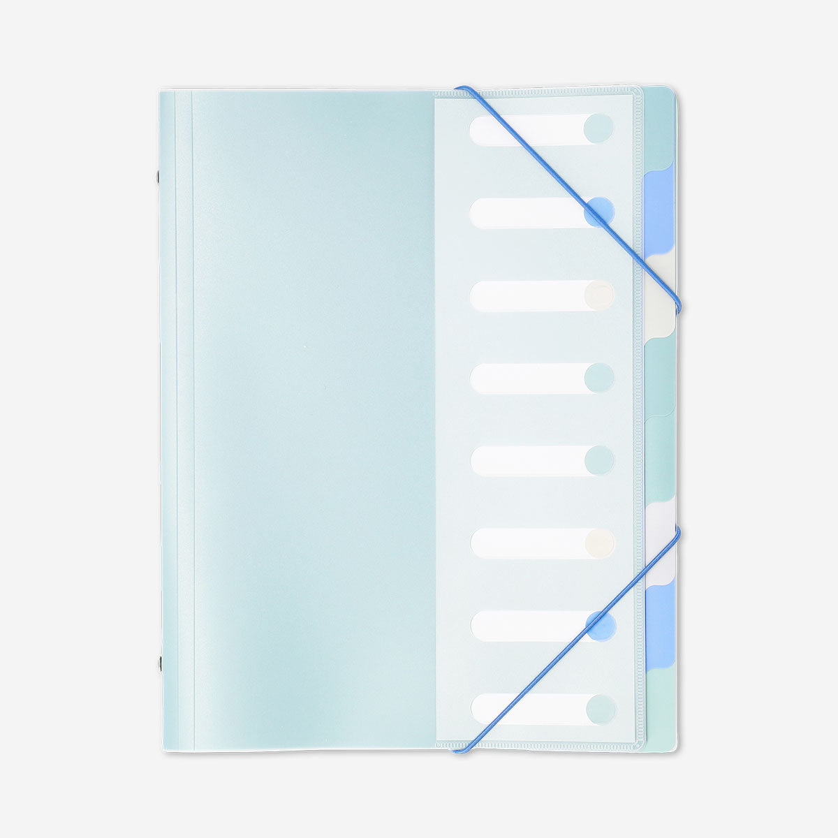 Flying Tiger Copenhagen A4 office document folder with index, black plastic file organizer for paperwork storage and organization.
