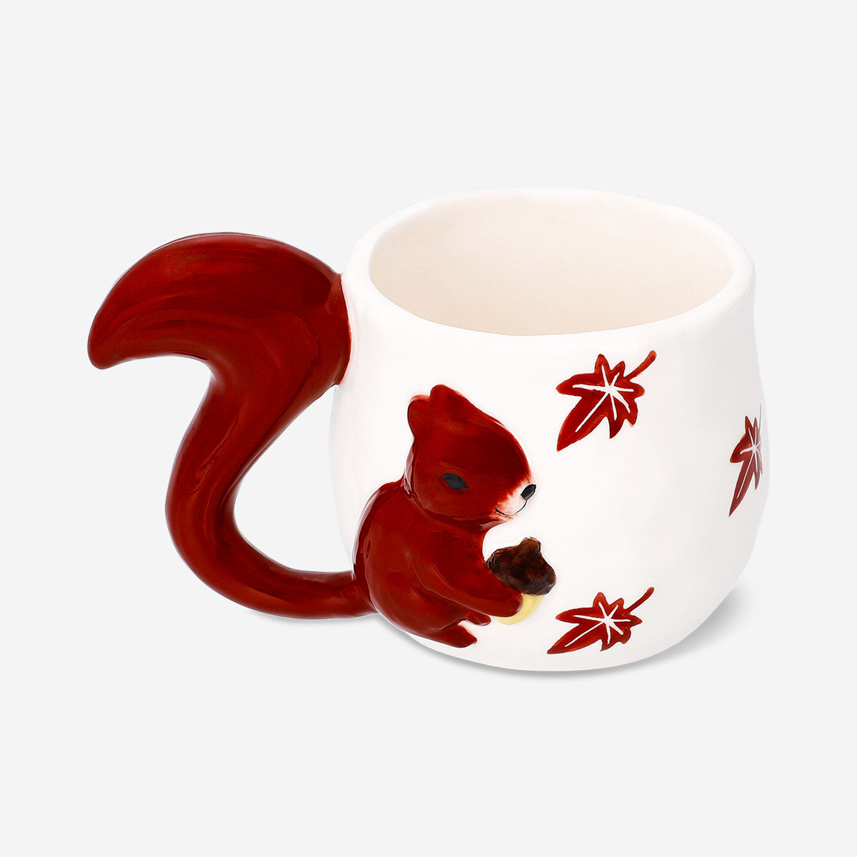 Squirrel mug from Flying Tiger Copenhagen, 350 ml kitchen ceramic mug with a squirrel design, perfect for hot beverages.