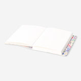 Flying Tiger Copenhagen floral office notebook with colorful floral cover and lined pages for note-taking and organization.