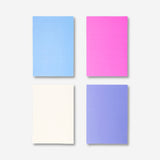 Set of four Flying Tiger Copenhagen A5 notebooks with colorful covers, ideal for office or note-taking use.