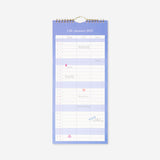 Blue hanging monthly calendar for 2027, office desk accessory by Flying Tiger Copenhagen, featuring a clean, organized design.