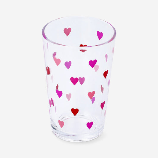 Drinking glass with small hearts - 220 ml