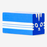 Blue cat-shaped eraser for office use, branded Flying Tiger Copenhagen, shown on a white background.