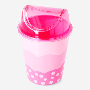 Office push bin for bubble tea themed trash disposal by Flying Tiger Copenhagen, featuring colorful design and compact size.