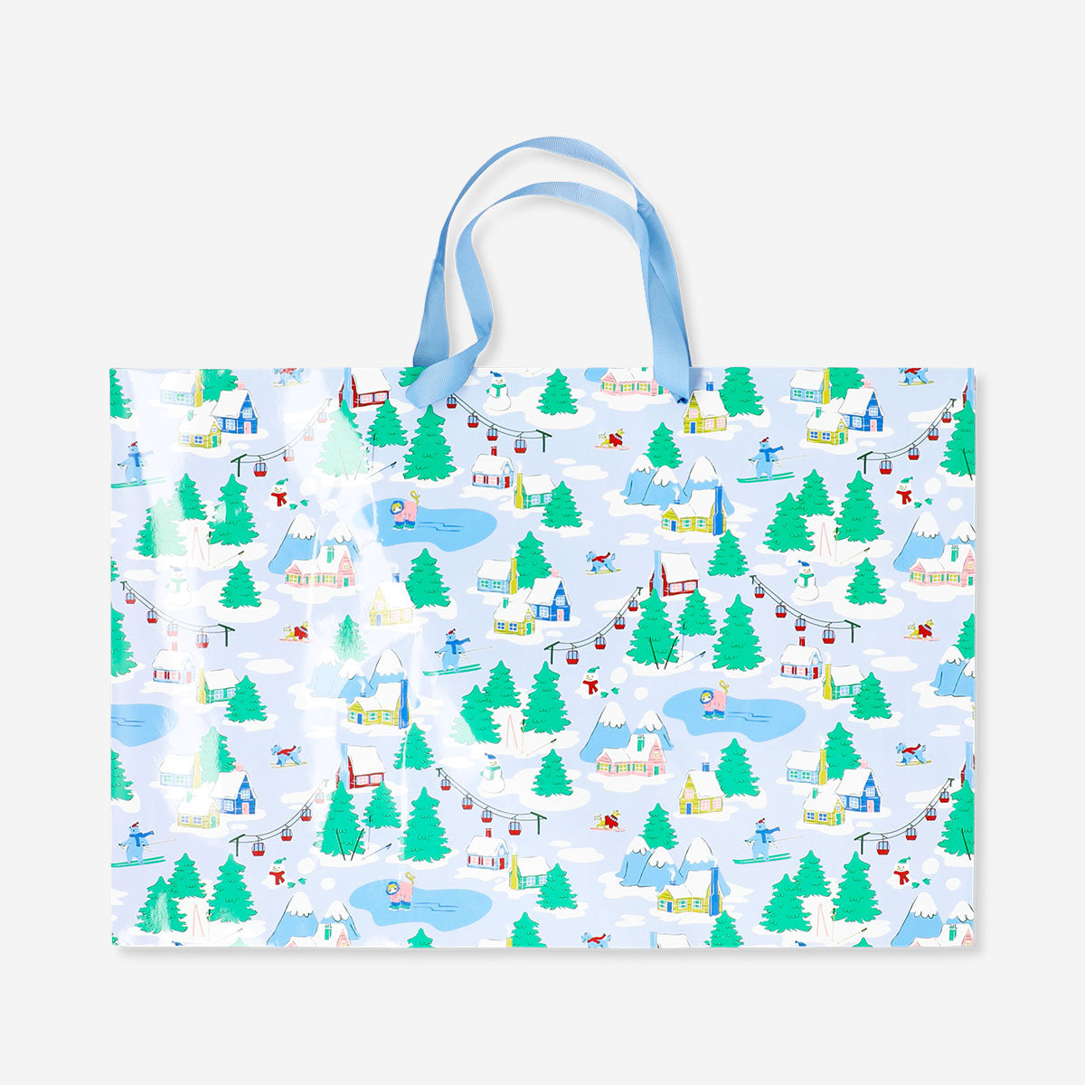 Office gift bag with lodge scenery, 30x45 cm, from Flying Tiger Copenhagen, featuring a cozy mountain lodge design.