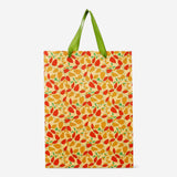 Flying Tiger Copenhagen autumn print office bag with colorful leaf design and adjustable shoulder strap.