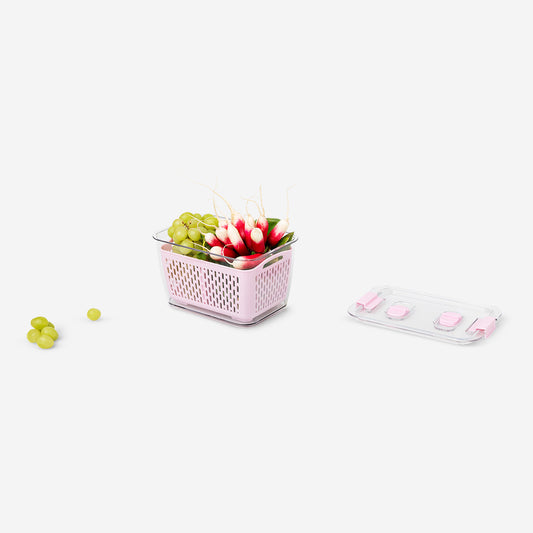 Pink food storage for fridge - 12 cm