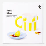 Flying Tiger Copenhagen 400ml kitchen mug with lemon design and matching snack tray, perfect for coffee or tea.