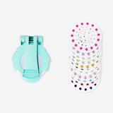 Flying Tiger Copenhagen hair jewel decorator with 12 refill packs, featuring colorful decorative accessories for personal hair styling.
