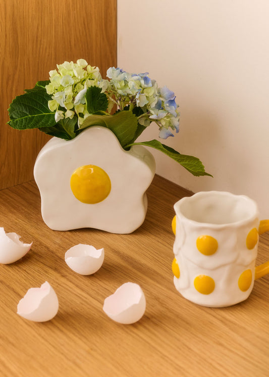 Fried egg vase - 14 cm
