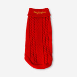 Knitted red Christmas sweater for a dog - One size